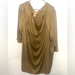 Chic Gold Drape Blouse